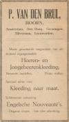 advertentie - Herenkledingmagazijn P. van den Brul