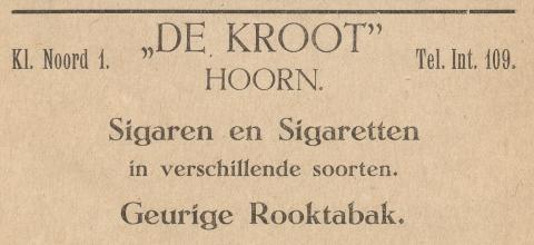 advertentie - Sigarenmagazijn De Kroot