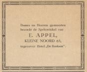 advertentie - Spritswinkel E. Appel