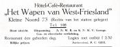 advertentie - HOTEL-CAFE-RESTAURANT  Het Wapen van West-Friesland