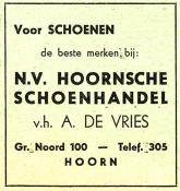 advertentie - N.V. Hoornsche Schoenhandel v.h. A. de Vries