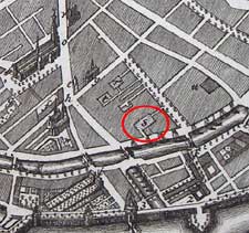Fragment van de plattegrond van Hoorn door Tirion uit 1743.