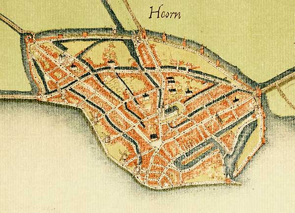 kaart Hoorn anno 1560