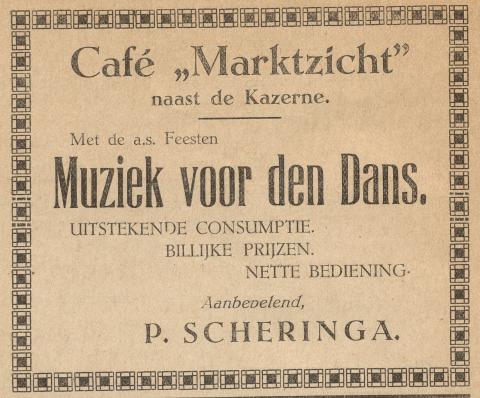advertentie - Cafe Marktzicht - P. Scheringa