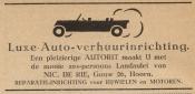 advertentie - Luxe Auto-verhuurinrichting Nic. de Rie