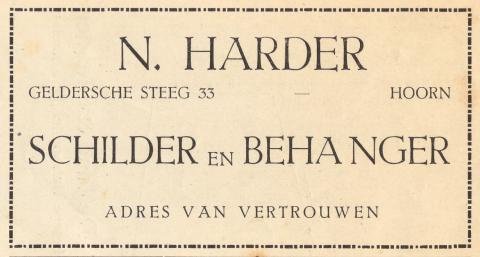 advertentie - Schilder en behanger N. Harder