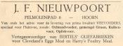 advertentie - Veevoeder voor pluimvee J. F. Nieuwpoort