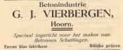 advertentie - Betonindustrie G. J. Vierbergen