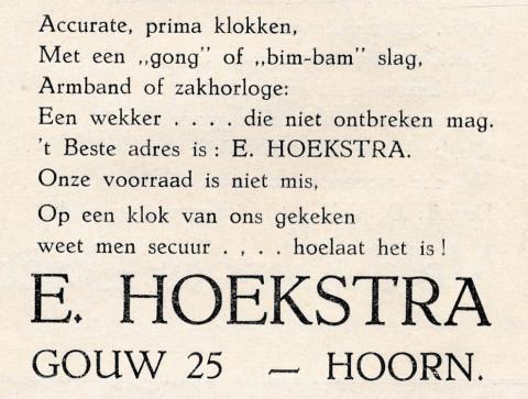 advertentie - E. HOEKSTRA
