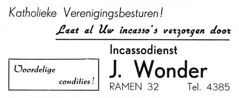advertentie - J. Wonder