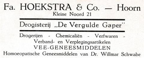 advertentie - Drogisterij Fa. Hoekstra en Co.