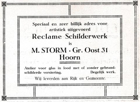 advertentie - Reclame Schilderwerk M. Storm
