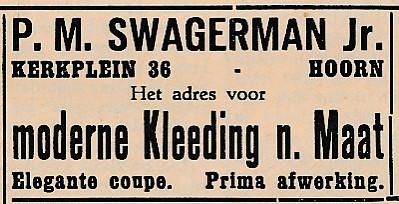 advertentie - Kleermakerij P.M. Swagerman